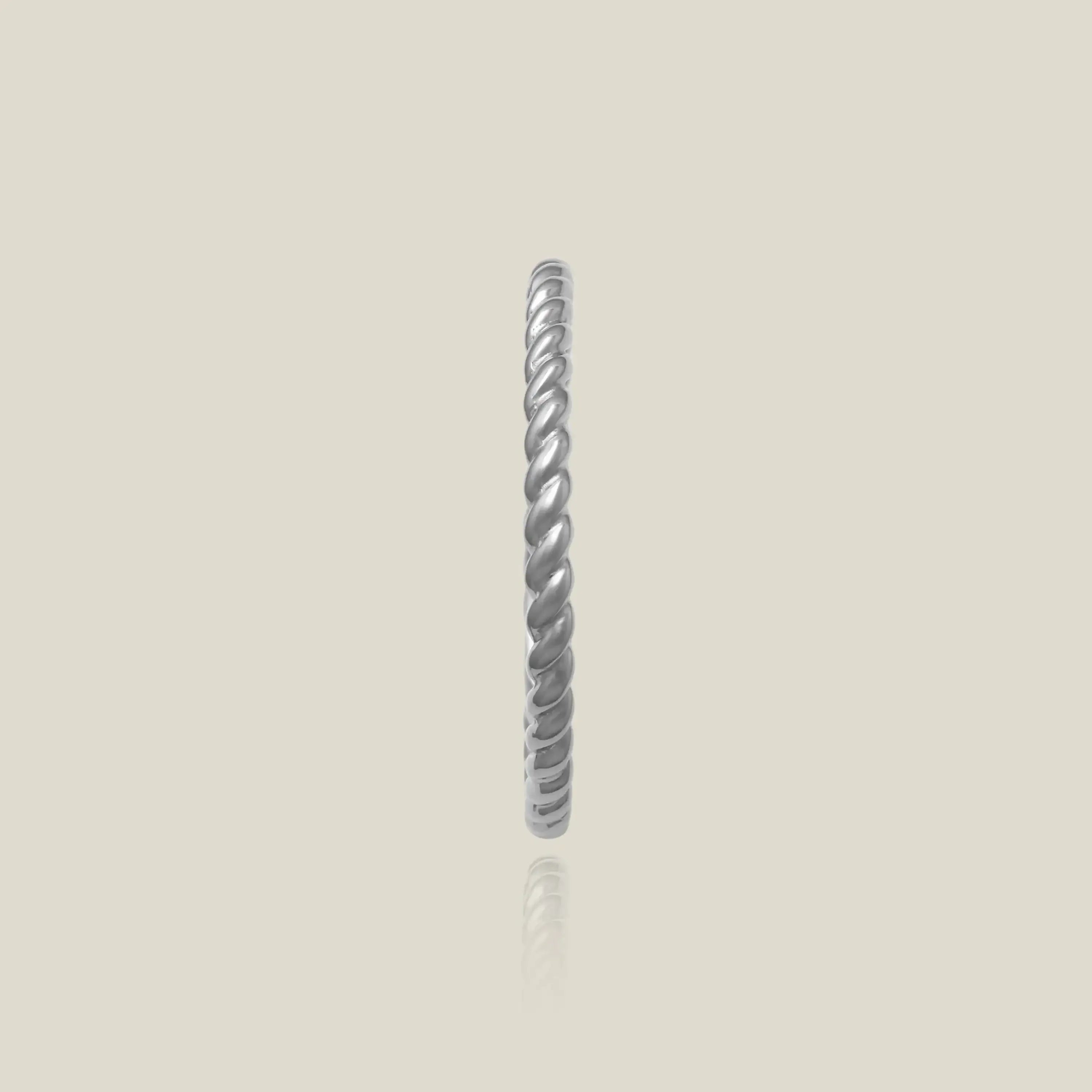 14K Solid Gold Braided Rope Stacking Ring – Anygolds