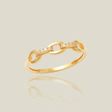 14K Solid Gold Diamond Chain Link Ring – Anygolds