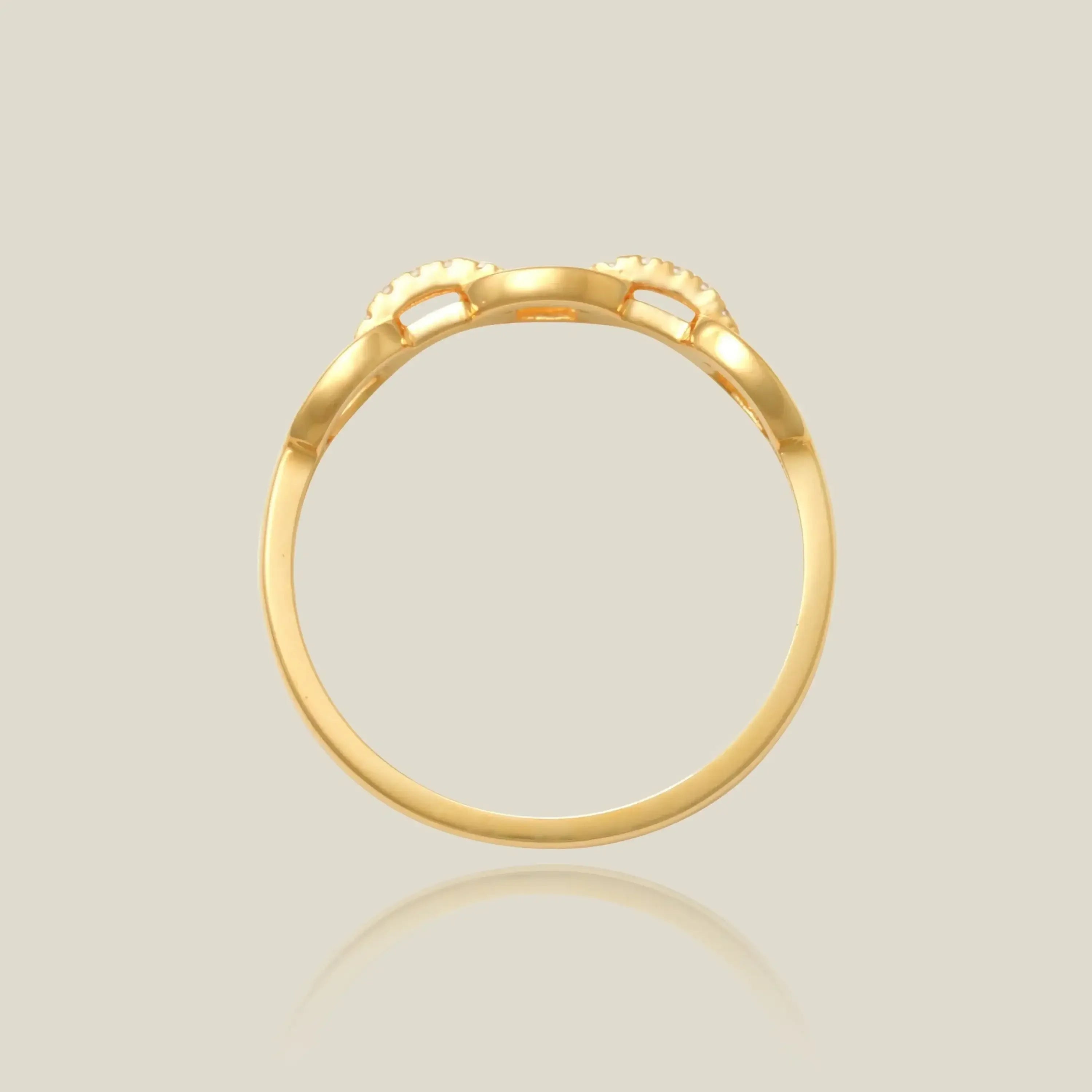 14K Solid Gold Diamond Chain Link Ring – Anygolds