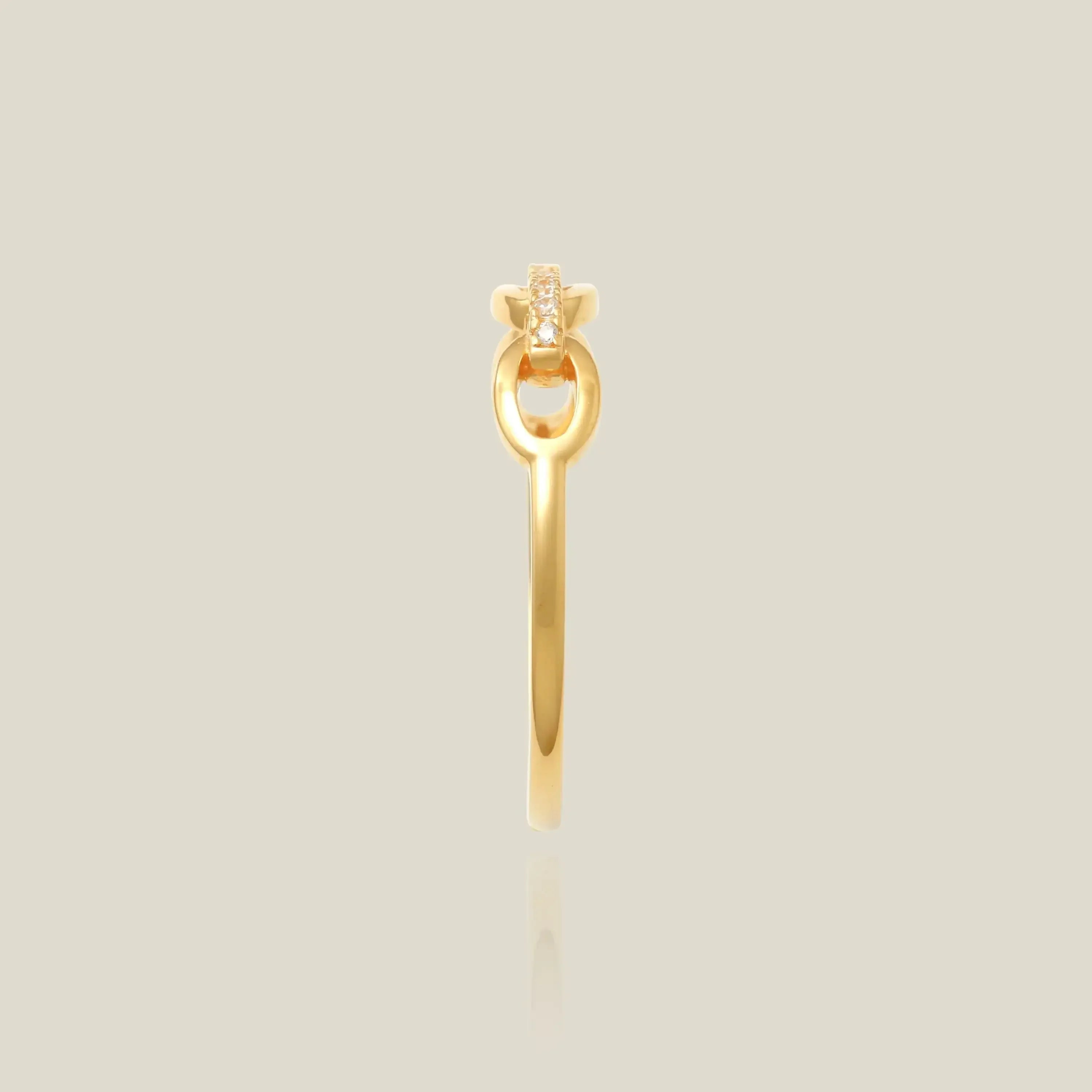 14K Solid Gold Diamond Chain Link Ring – Anygolds