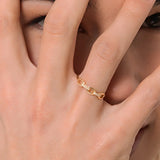 14K Solid Gold Diamond Chain Link Ring – Anygolds