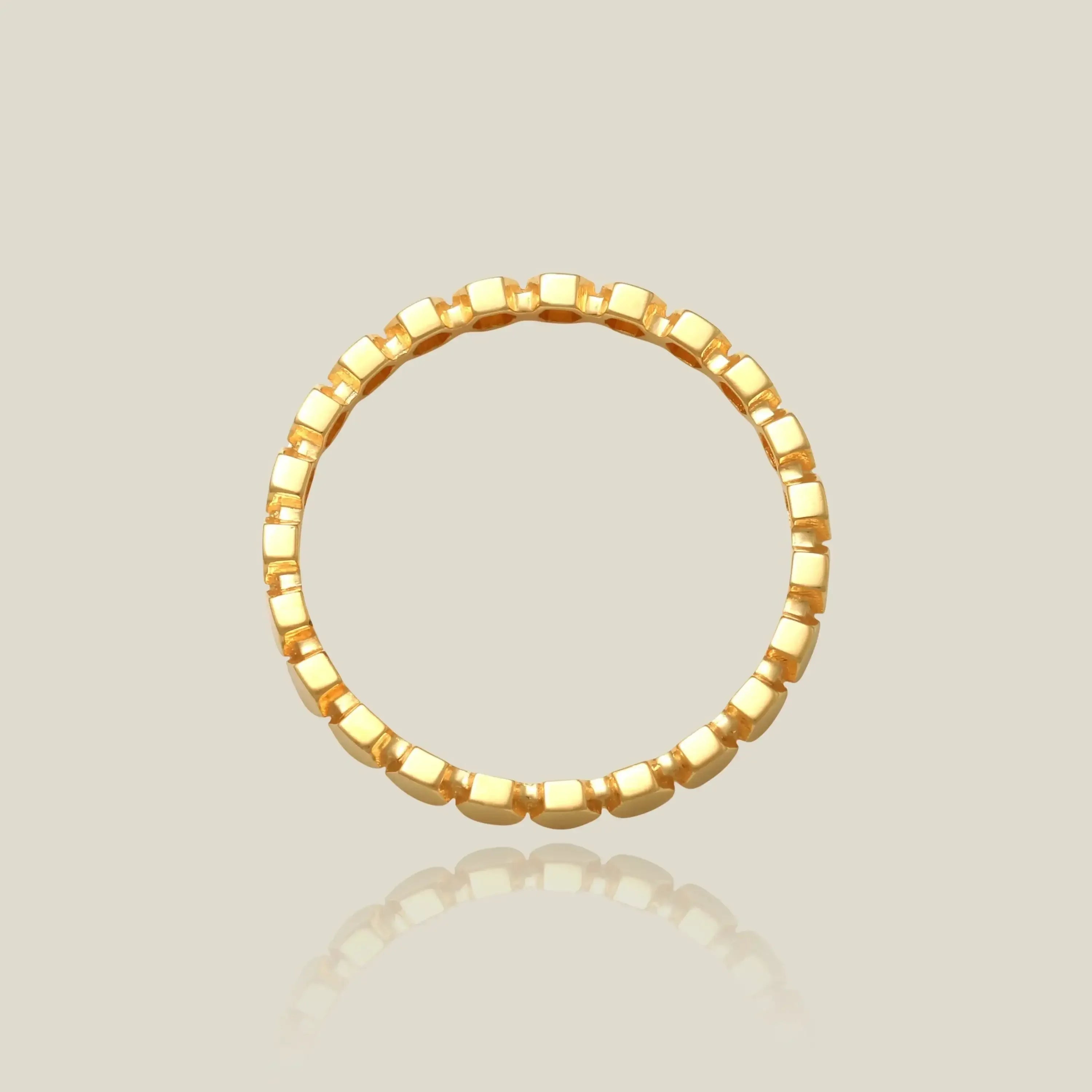 14K Solid Gold Hexagon Band Ring – Anygolds