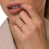 14K Solid Gold Hexagon Band Ring – Anygolds