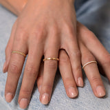 14K Solid Gold Hexagon Band Ring – Anygolds