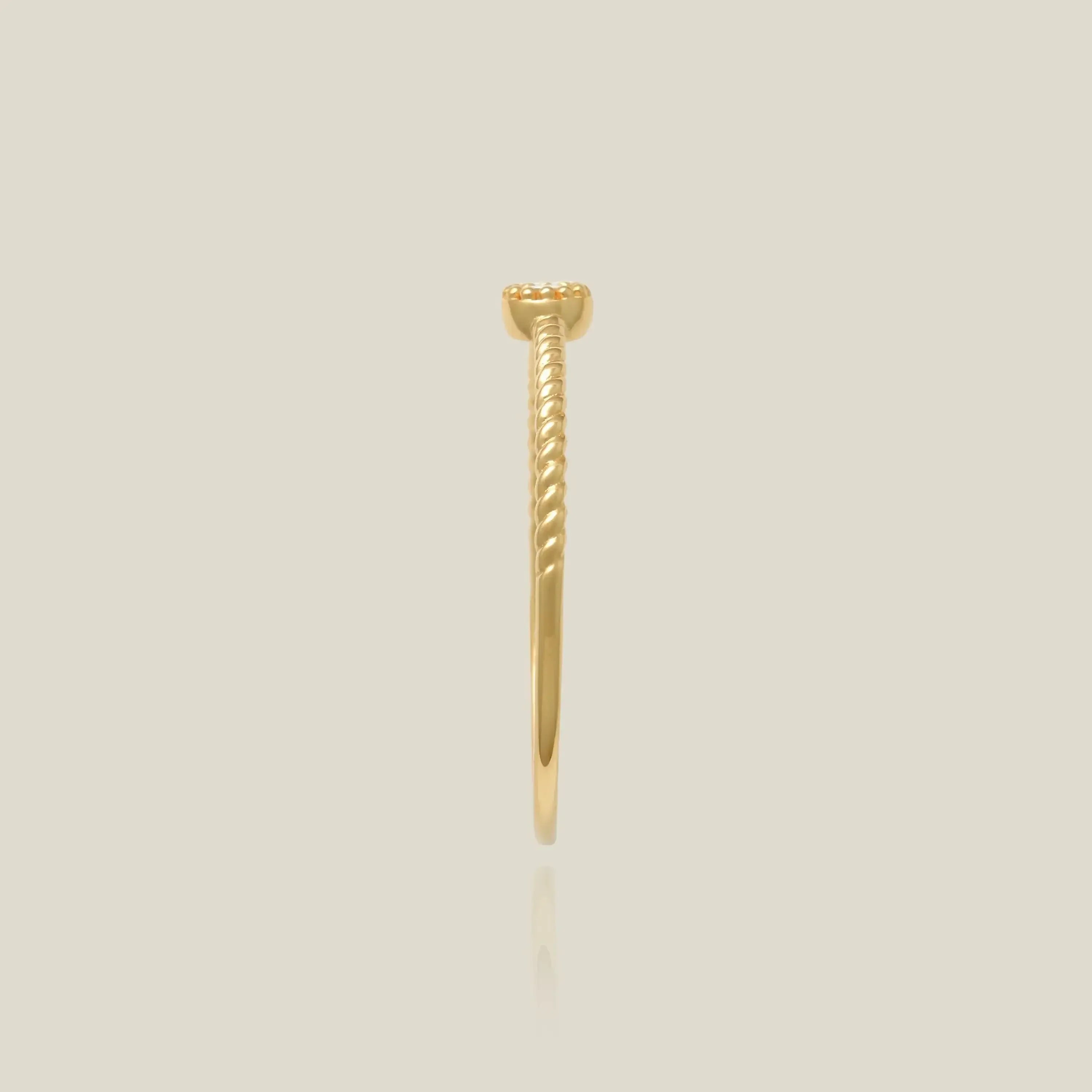 14K Solid Gold Twisted Rope Diamond Ring – Anygolds