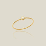 14K Solid Gold Bezel Set Diamond Ring – Anygolds