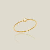 14K Solid Gold Bezel Set Diamond Ring – Anygolds