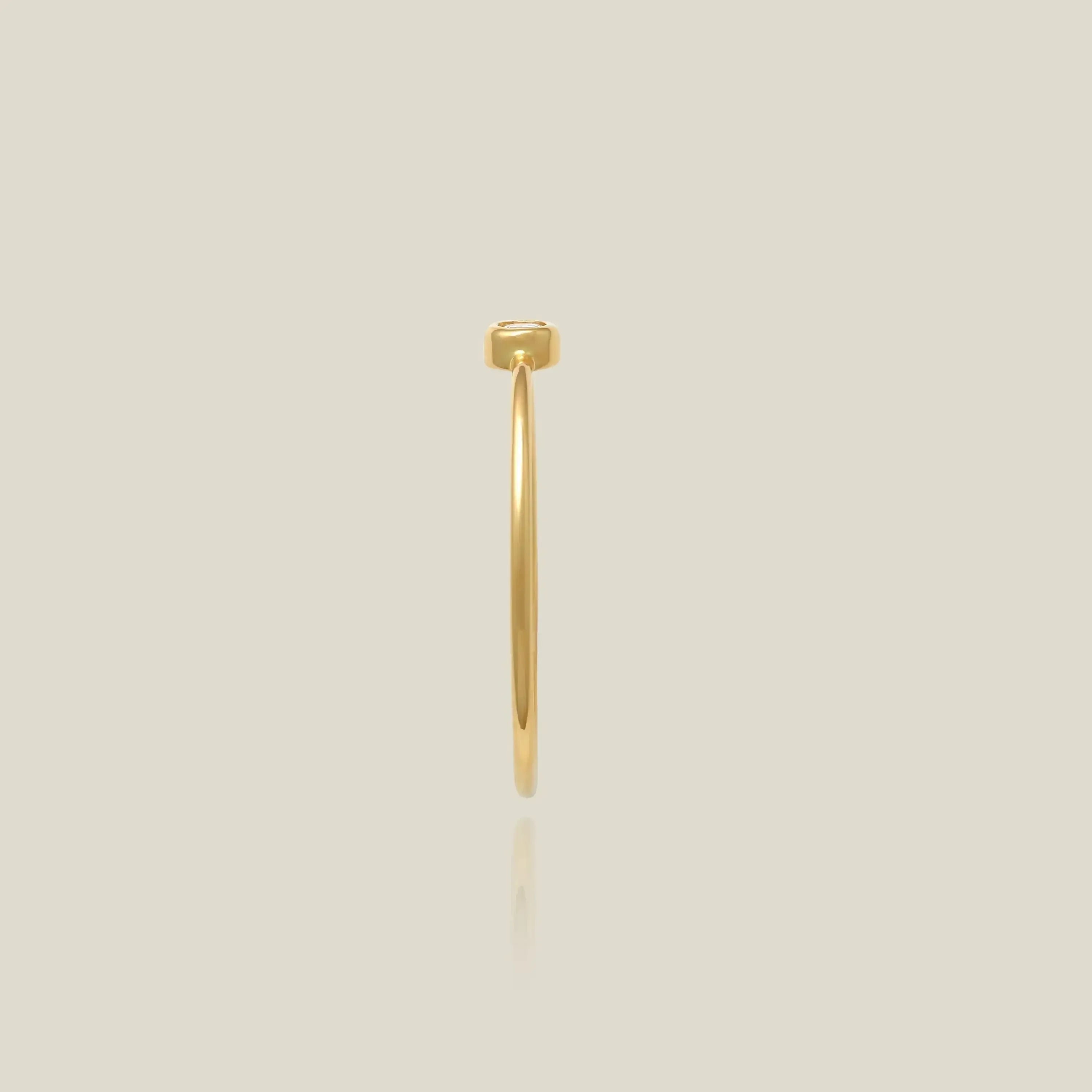 14K Solid Gold Bezel Set Diamond Ring – Anygolds