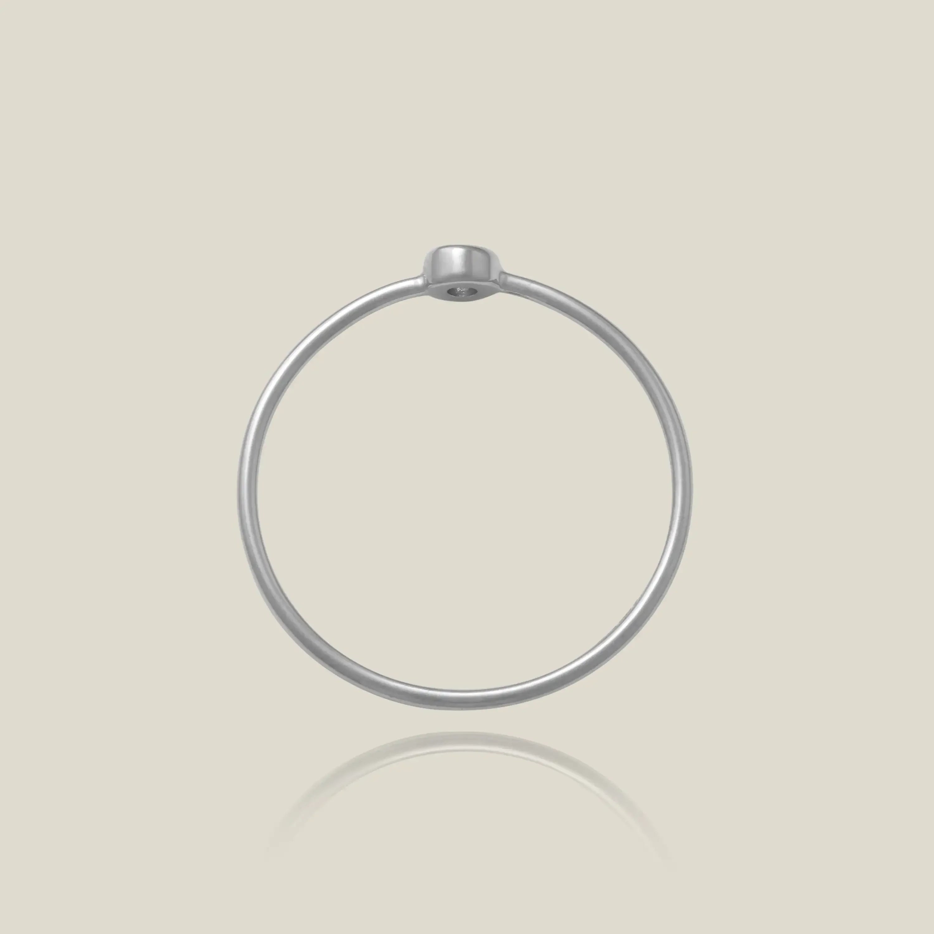 14K Solid Gold Bezel Set Diamond Ring – Anygolds