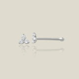14K Solid Gold Trinity Diamond Nose Bone Stud – Anygolds