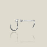 14K Solid Gold Diamond Corkscrew Nose Stud – Anygolds