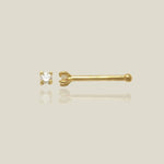 14K Solid Gold Diamond Nose Bone Stud – Anygolds