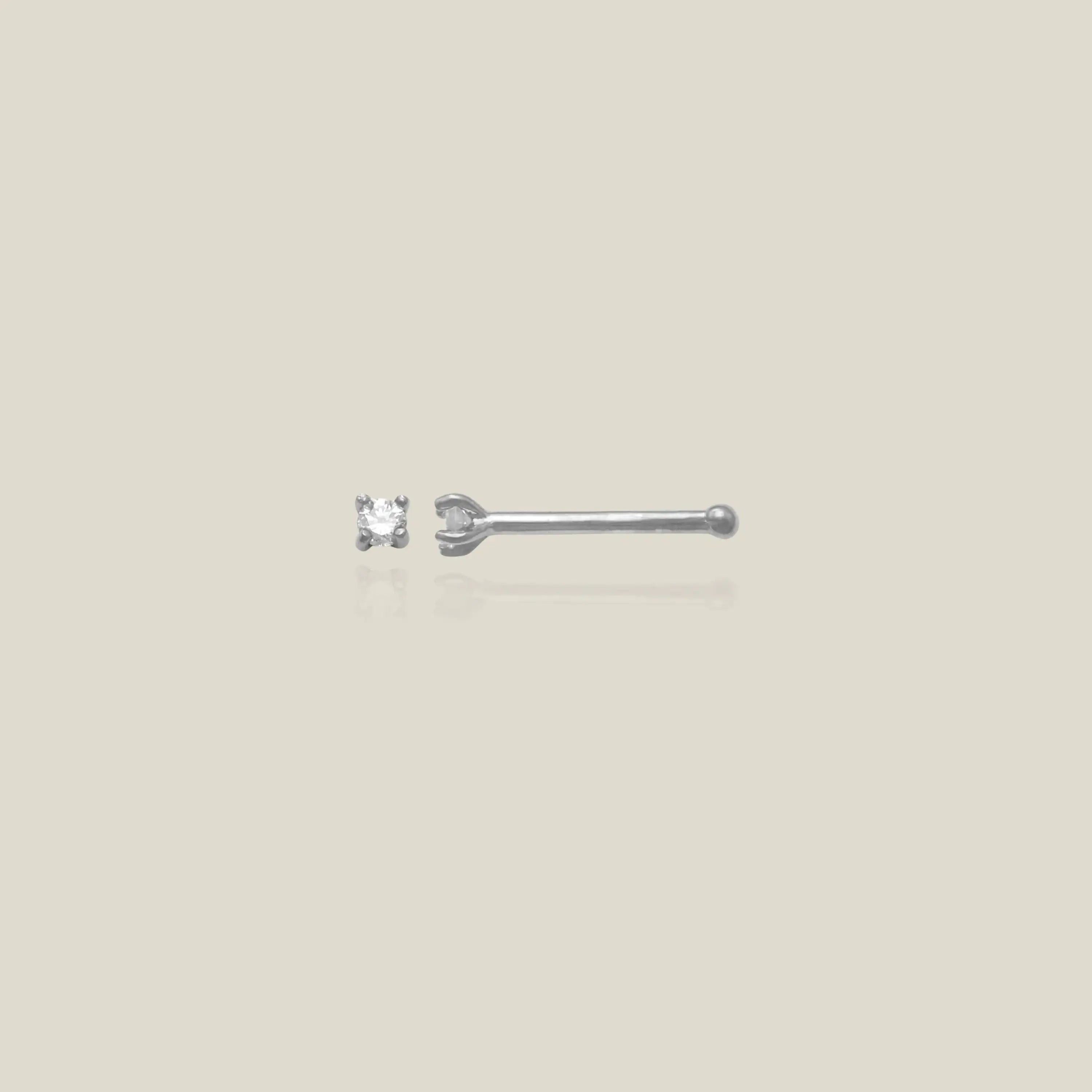 14K Solid Gold Diamond Nose Bone Stud – Anygolds