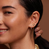 14K Solid Gold Micro-Pavé Diamond Oval Hoop Earrings – Anygolds