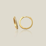 14K Solid Gold Prong Diamond Hoop Earrings – Anygolds