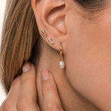 14K Solid Gold Pearl Drop Earrings – Anygolds