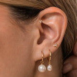 14K Solid Gold Diamond V Shape Stud – Anygolds