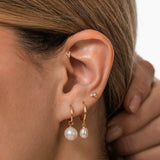 14K Solid Gold Essential Stacking Stud - Triforce, Heart, Triangle, Star, and Clover – Anygolds