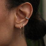14K Solid Gold Handcuff Chain Double Hoop Earring – Anygolds