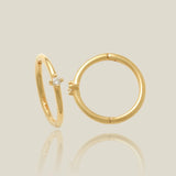 14K Solid Gold Brilliant Diamond Clicker Hoop – Anygolds