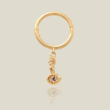 14K Solid Gold Sapphire Evil Eye Dangle Clicker Hoop – Anygolds