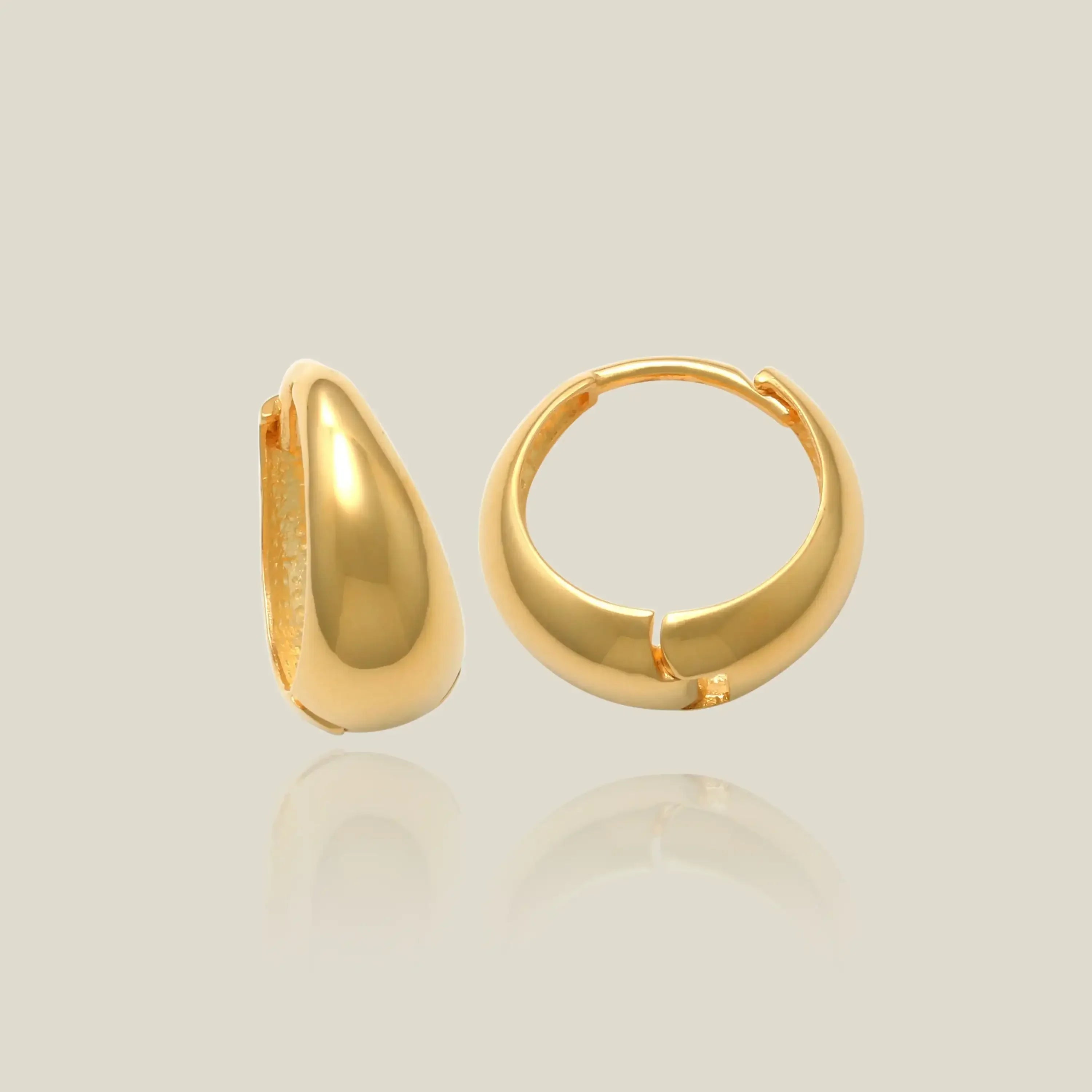 14K Solid Gold Chunky Bold Hoop Earrings – Anygolds
