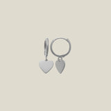 14K Solid Gold Heart Drop Huggie Hoop Earrings – Anygolds