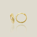 14K Solid Gold Textured Diamond-Cut Huggie Hoop Earrings – Anygolds