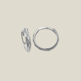 14K Solid Gold Textured Diamond-Cut Huggie Hoop Earrings – Anygolds