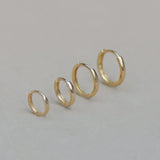 14K Solid Gold Seamless Huggie Hoop Earrings (Multiple Sizes) – Anygolds