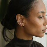14K Solid Gold Marquise Cluster Stud – Anygolds
