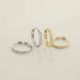 14K Solid Gold Sleek Diamond-Cut Huggie Hoop Earrings – Anygolds
