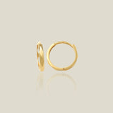 14K Solid Gold Sleek Diamond-Cut Huggie Hoop Earrings – Anygolds