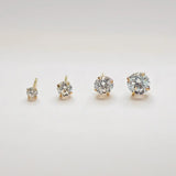 14K Solid Gold CZ Round Stud Earrings – Anygolds