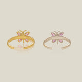 14K Solid Gold Pink Butterfly Open Ring – Anygolds