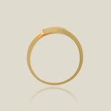 14K Solid Gold Diamond Double Bar Open Ring – Anygolds
