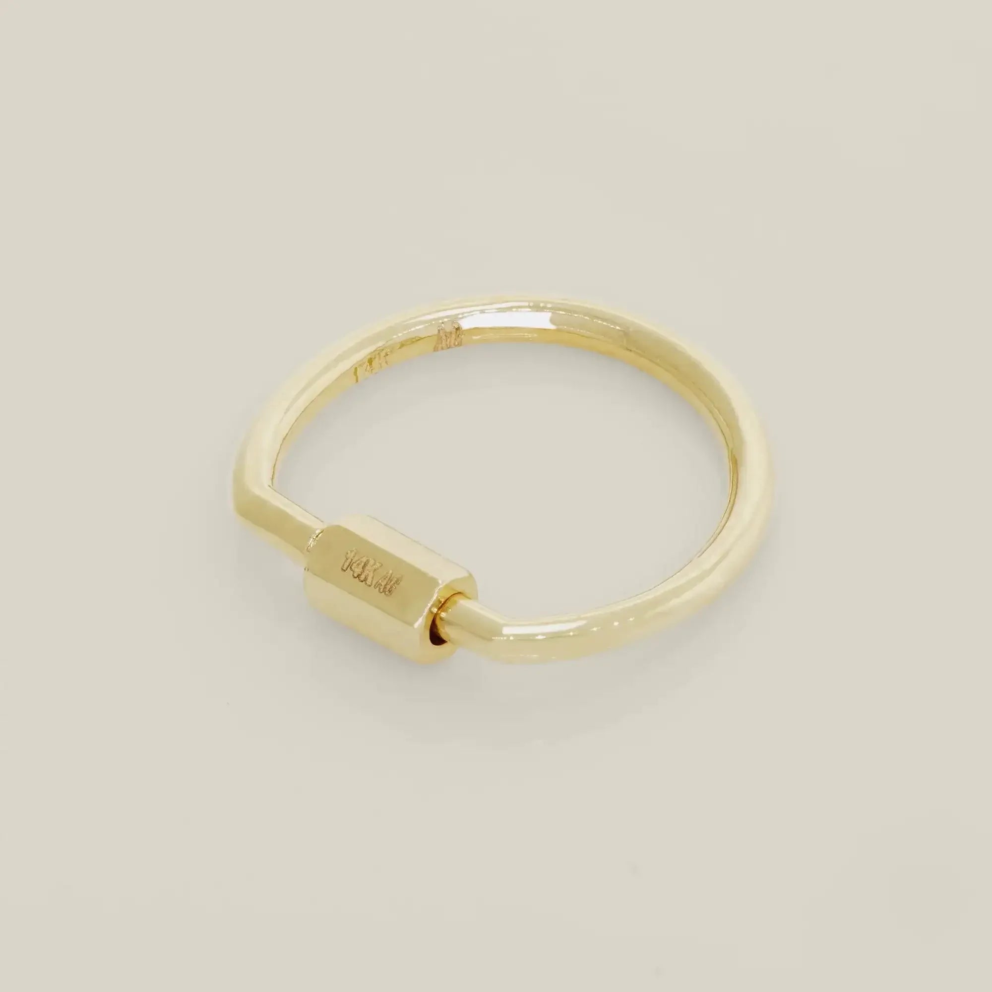 14K Solid Gold Semi Circle Carabiner Screw Connector – Anygolds