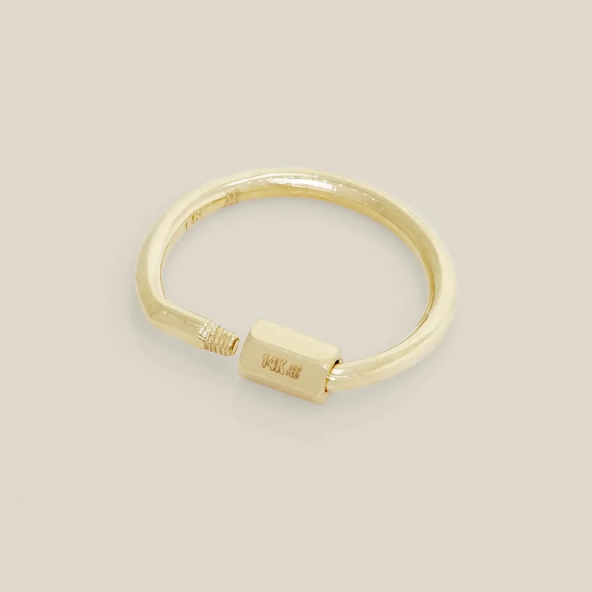 14K Solid Gold Semi Circle Carabiner Screw Connector – Anygolds
