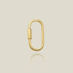 14K Solid Gold Oval Carabiner Screw Connector – Anygolds