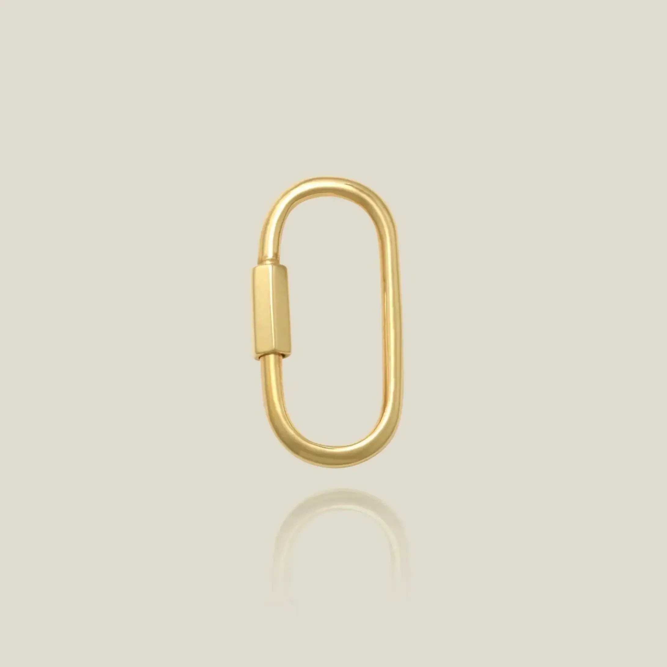 14K Solid Gold Oval Carabiner Screw Connector – Anygolds