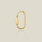 14K Solid Gold Oval Carabiner Screw Connector – Anygolds