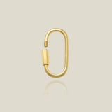 14K Solid Gold Oval Carabiner Screw Connector – Anygolds
