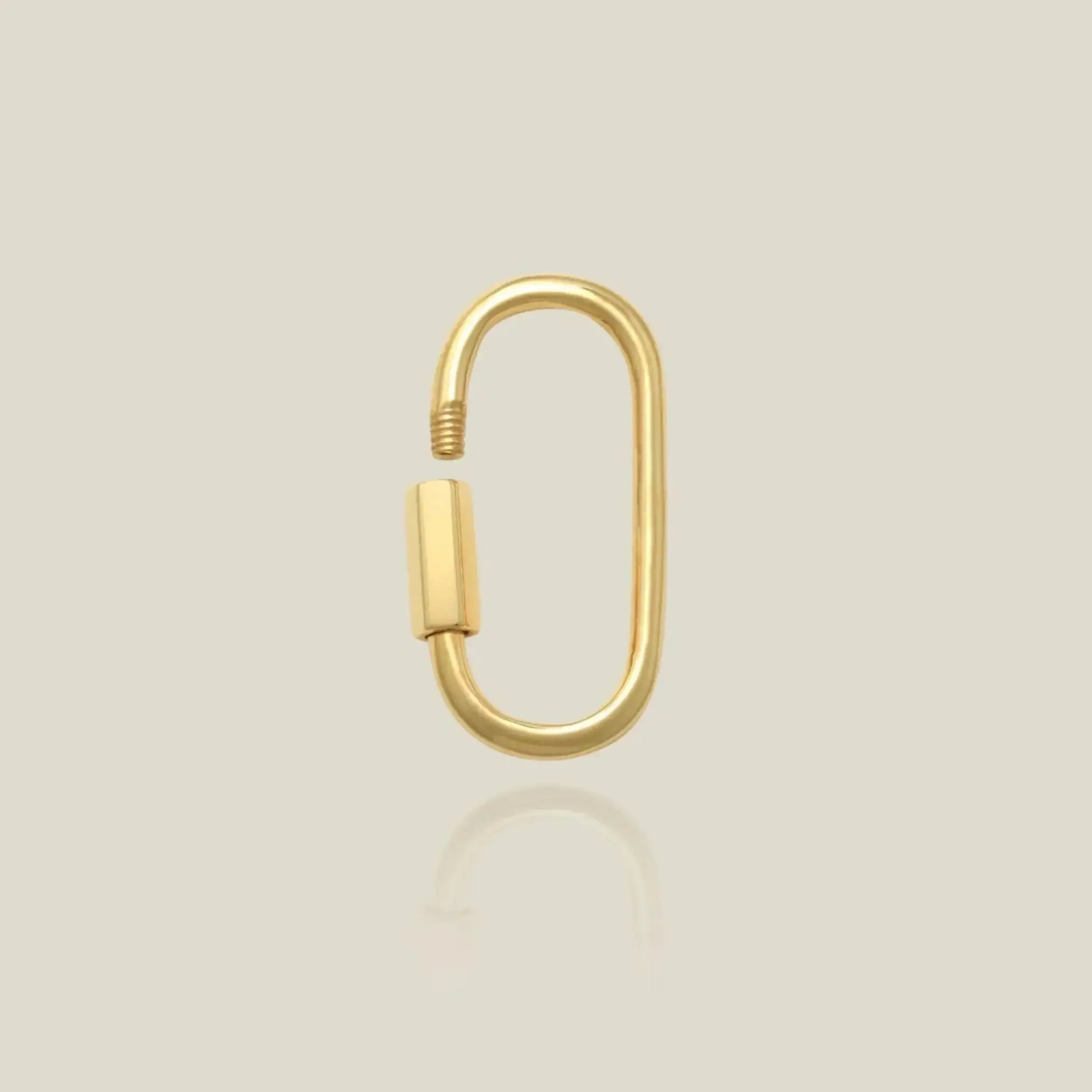 14K Solid Gold Oval Carabiner Screw Connector – Anygolds