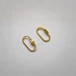 14K Solid Gold Oval Carabiner Screw Connector – Anygolds
