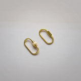 14K Solid Gold Oval Carabiner Screw Connector – Anygolds