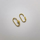 14K Solid Gold Oval Carabiner Screw Connector – Anygolds