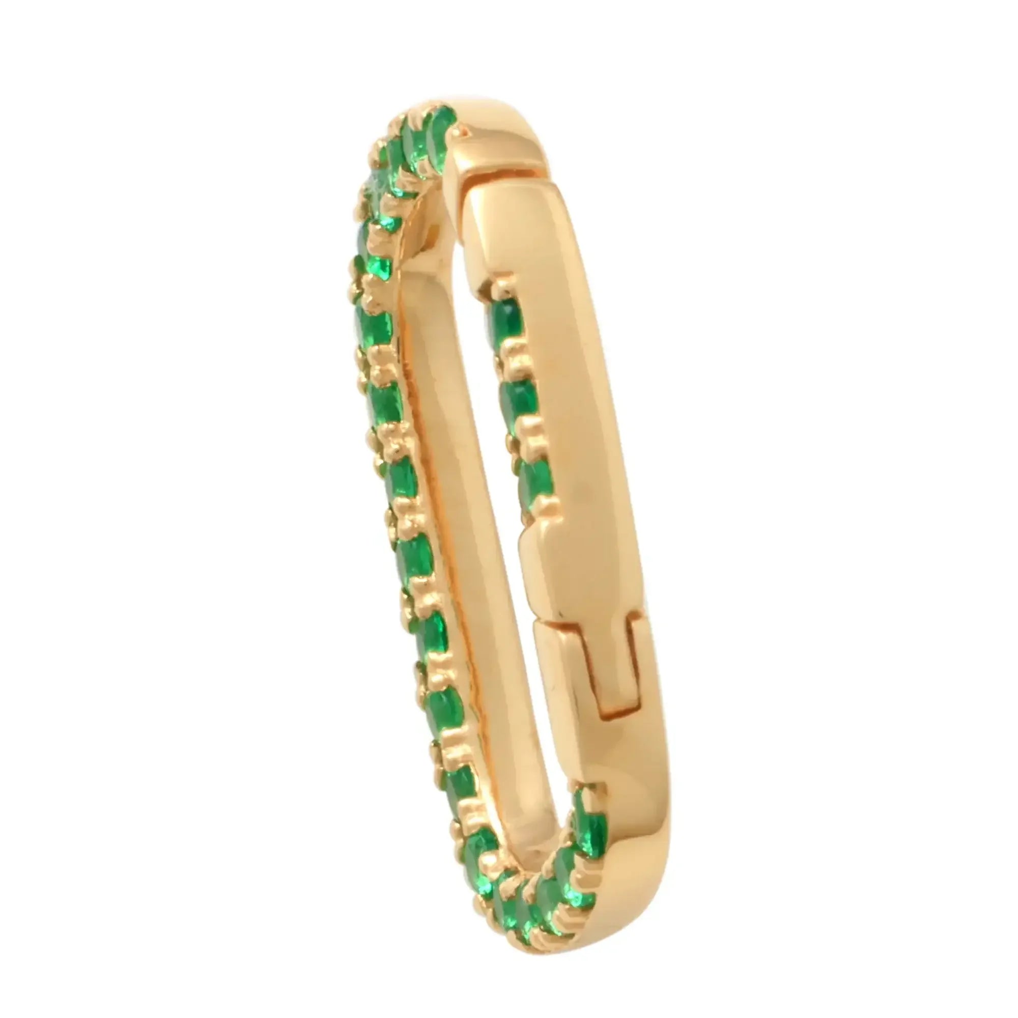 14K Solid Gold Color Stone Oval Clicker Connector – Anygolds