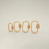 14K Solid Gold CZ Barrel Oval Carabiner Screw Connector – Anygolds