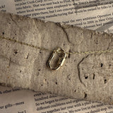 14K Solid Gold Diamond Oval Carabiner Screw Connector – Anygolds