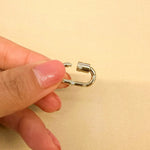 14K Solid Gold Diamond Oval Carabiner Screw Connector – Anygolds